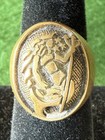 Vintage Mens Brass Costume Zodiac Ring Cancer Symbol Star Sign Size 9