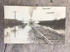 1912 Photo Antique Vtg Locomotive Train Moves Through Flooded Water Railroad