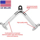 Fitness Tricep Bar Press Down Rubber Stoppers Strength Machine Attachment Metal