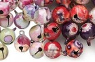 Lot 50 Brass Enamel Jingle Bells   12mm Round Sturdy Bell   Mixed Colors pattern