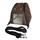 Small Pet Carrier Travel Bag Strap Hamster Gerbil Mouse Ventilated Brown Vinyl
