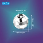 50 X Disco Ball Beads 16mm Acrylic Mirror Ball Charm Silver Tone