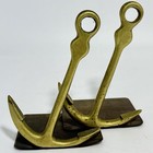 Vintage Solid Brass Anchor Bookends Nautical Coastal Maritime  Pair