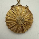 Vintage Estee Lauder Pendant Solid Perfume Compact Blue Cabochon Necklace