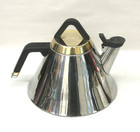 Vintage Kamenstein Stainless Steel Brass Pyramid Tea Kettle Mcm Space Age