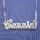 Sterling Silver Personalized Double Plate Name Pendant Necklace Jewelry Sd05