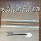 Vtg  Wool Chimayo Rug Tapestry Khaki Gray Brown Beige Black 14 1 2   x 30   