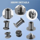 122 Pack Snap Button Kit  6 Sizes Chicago Screws Leather Assorted Kit  For Di   