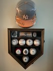 Baseball Display Case 12 Black Wood Mlb Autograph Ball Holder Wall Mount Cabinet