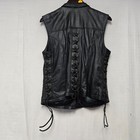 Truculture Womens Motorcycle Leather Vest Jacket Black Xlarge Closeout Was  275