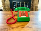 Vintage Working Christmas Santa Hotline Phone Emerald Green   Festive Red