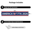 250th Anniversary Banner 120  X 20  America 1776-2026 Usa 250 Years Birt