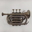 Antique Looking Solid Brass Pocket Trumpet Bugle Horn  Musical Theme Decorative