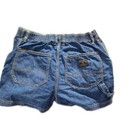 Lucky Brand Denim Dungarees Shorts Men Embroidered Elastic Waist Blue