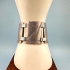 Vintage Metal Panel Bracelet Wendell August Forge Etched Sail Boats Signed