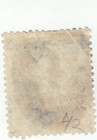 Scott    42 - 1 Shilling Green - Queen Victoria -  used - Wmk 24 - Scv  260 00