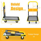 Folding 330lbs Rolling Flatbed Cart Hand Platform Truck Push Dolly