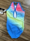 Gk Elite Gymnastics Leotard Pretty Colors Unique Open Back Adult Medium New