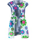 Handmade Apron Vintage  Mod Floral Print Xs s Popover Apron Knee Length