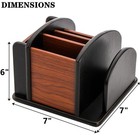 Wood Rotating Remote Caddy Remote Control Holder For Table 6-compartment