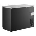 48  Black Counter Height Narrow Solid Door Back Bar Refrigerator With Led Lighti