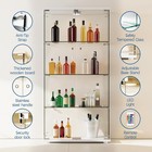 4 Shelves Display Cabinet  Tempered Glass Curio Showcase With Led Light   Lock