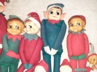 Lot Of 12 Vintage Christmas Elves Elf Pixie Knee Hugger
