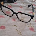 Versace Black Full Rim Eyeglasses Gold Detail Designer Plastic Frame