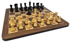 4 Qn Black Opposite Tops 3 3 4  King Staunton Wood Chess Set W 19  Walnut Board