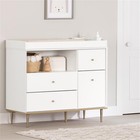 South Shore Dylane Changing Table With Drawers And Open Storage  Pure White