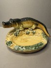 Vintage Mid-century Souvenir From Florida Alligator crocodile Ceramic Dish