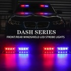 2 In 1 Red Blue Led Strobe Dash Light 16 Led 7 16 Inch Warning Hazard Safety Bar