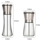 Manual Salt   Pepper Grinder - 6 Oz Refillable Glass Mill With Steel Cap