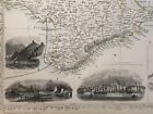 1851 The Crimea Original Antique Map  Engraving With Hand Colored Outlines