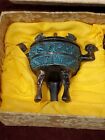 Chinese Bronze Set Of 5 Small Tripods In Presentation Box