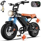 Ebike 1500w Peak Electric Bike Mountain Bicycle 16  Fat Tire E-bike Adults 28mph