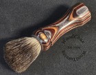 Handmade Color Wood Silver Badger Hair Shaving Brush Made In Usa Wood 309a