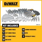 Dewalt Mechanics Tool Set  341-piece  Driver 1 4  Metallic Hard Shell Carrier