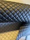 Leatherette Fabric Foam Quilted Black And Black Car Seat Upholstery Diamond