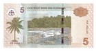 Suriname 5 Dollar 2012  Pick 162b  Pack Fresh Unc  Scarce Modern Type