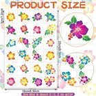 Nosiny 240 Pcs Hawaiian Temporary Tattoos Summer Glitter Hibiscus