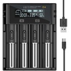 Smart Universal 4-port 18650 Battery Charger With Lcd Display For Li-ion   Nimh