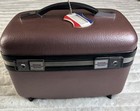 Vtg American Tourister Iridescent  Purple Train Case Vanity Luggage Hard Shell