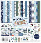 Winter Scrapbook Paper Kit 12x12 Double Sided Sheets Sticker Set Craft Bundle