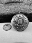 Angel Art Nouveau Woman Locket Necklace  Vintage Antique Silver Victorian Lady