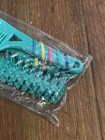 Green Plastic Comb Brush Mirror Barrette Clip Hairstyling Set 4 Piece New  Vtg
