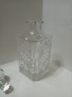 Liquor Whiskey Decanter Vintage Glass Crystal Bottle With Stopper 10in With Top