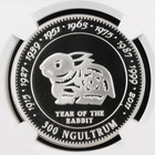 1996 Bhutan Silver 300 Ngultrums Proof Coin Year Of The Rabbit Ngc Pf 69 Uc