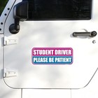 Please Be Patient Student Driver Magnet For Car  10 X 4 Inches  2 Margenta Blue