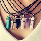 Natural Quartz Crystal Stone Point Chakra Healing Gemstone Pendant Necklace 20ps